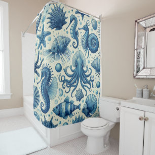 Rideaux De Douche Vie marine vintage Animaux Motif