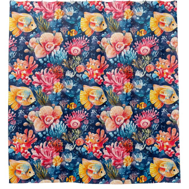 Rideaux De Douche Vie sous-marine colorée Océan (Devant)