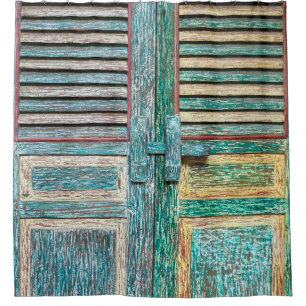 Rideaux De Douche vieille porte vintage en bois