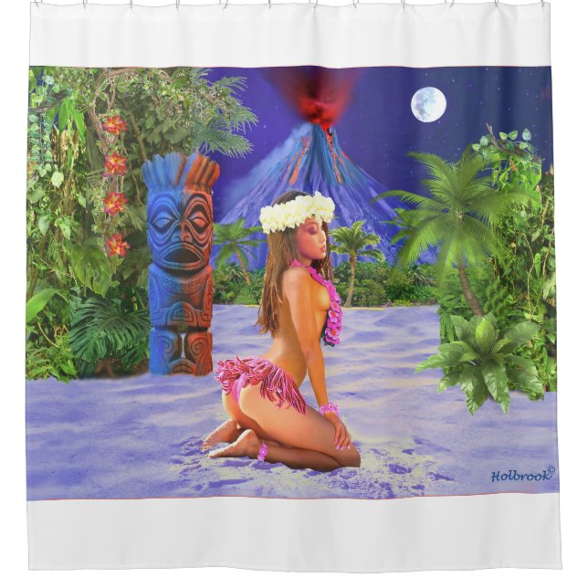 RIDEAUX DE DOUCHE VIERGE WAHINE SACRIFICE (Devant)