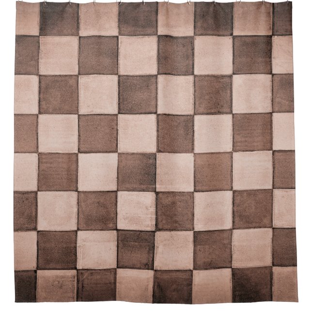 Rideaux De Douche Vieux carrelage noir et blanc texture murale en pi (Devant)