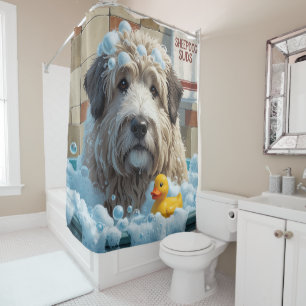 Rideaux De Douche vieux chien de berger anglais Sloppy Sleepy Mignon
