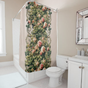 Rideaux De Douche Vignes de roses roses shabby chic florales élégant