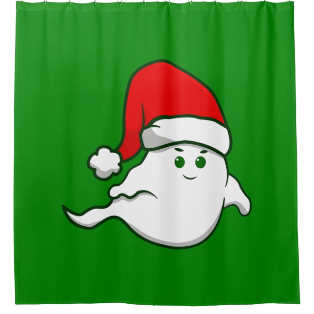 Rideaux De Douche vilain fantôme de noël éffrayant vert déplaisant (Devant)