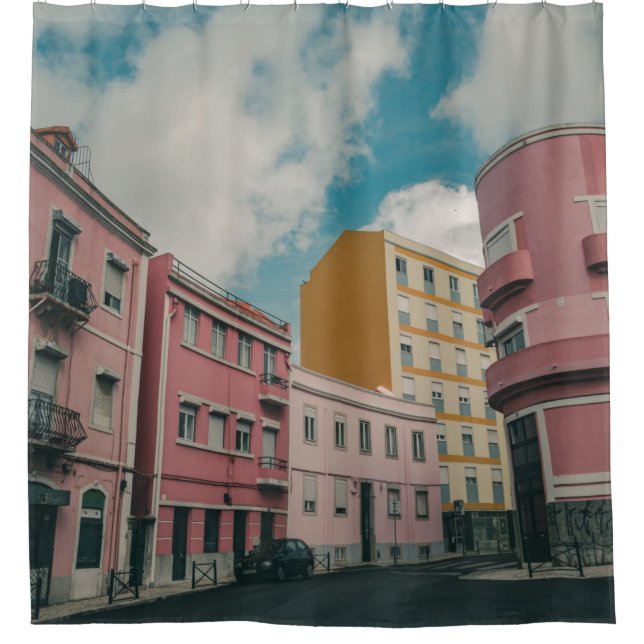 RIDEAUX DE DOUCHE VILLE COLORÉE (Devant)