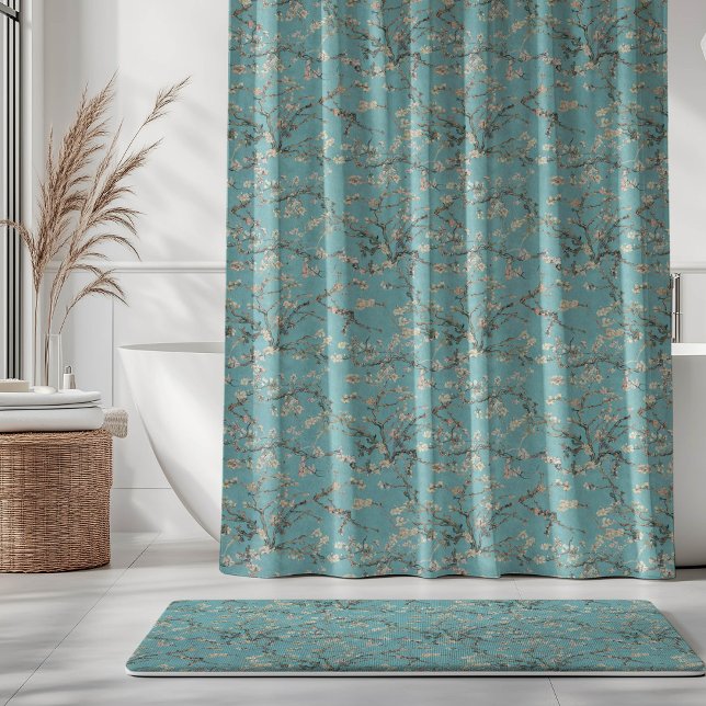 Rideaux De Douche Vincent Van Gogh Almond Blossom on Robin Egg Blue (Créateur téléchargé)