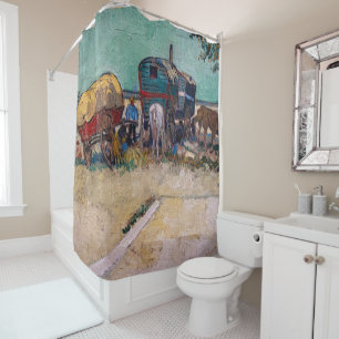 Rideaux De Douche Vincent van Gogh - Caravanes, camp de gitans près
