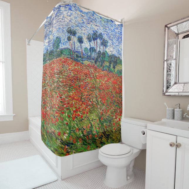 Rideaux De Douche Vincent van Gogh - Champ de coquelicots (En situation)