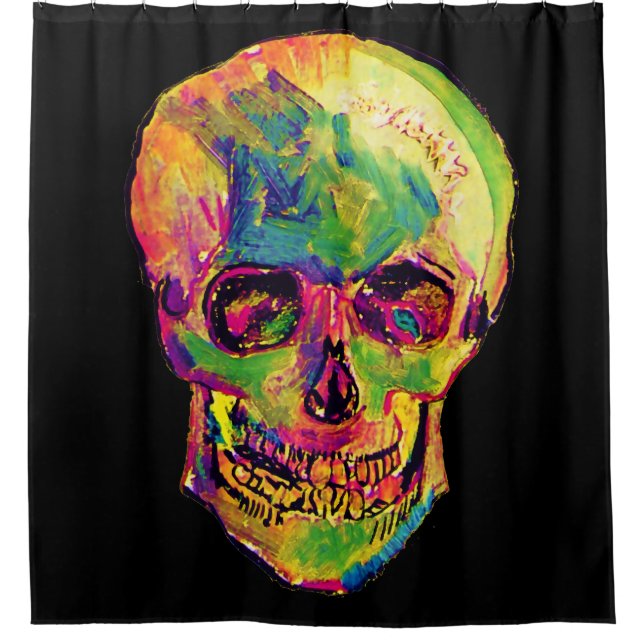 Rideaux De Douche Vincent Van Gogh - Crâne Pop Art Halloween (Devant)