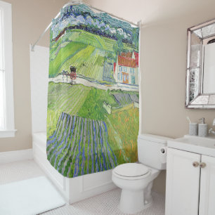 Rideaux De Douche Vincent van Gogh - Paysage avec Carrosse & Train