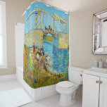 Rideaux De Douche Vincent van Gogh - Pont Langlois à Arles #1<br><div class="desc">Le pont des Langlois à Arles avec femmes Laver - Vincent van Gogh,  Huile sur toile,  1888,  Arles</div>