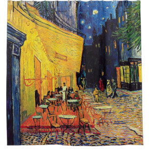 Rideaux De Douche Vincent Van Gogh - Terrasse de café la nuit Beaux-