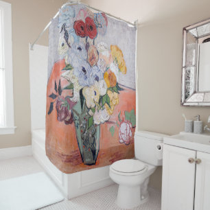 Rideaux De Douche Vincent van Gogh - Vase avec Roses & Anémones