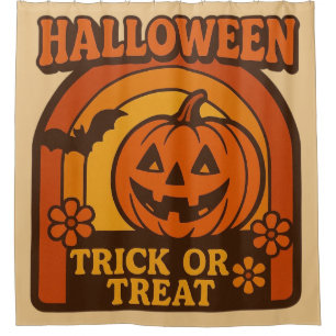 Rideaux De Douche Vintage 1970 Trick or Treat Halloween