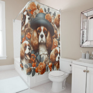 Rideaux De Douche Vintage Cavalier King Charles Peinture espagnole
