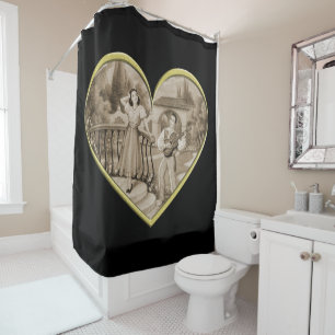 Rideaux De Douche Vintage couple Romance, homme et femme amour