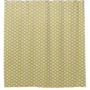 Rideaux De Douche Vintage Floral vert et jaune motif Jonquil