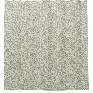 Rideaux De Douche Vintage Floral William Morris Willow Bough Green