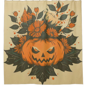 Rideaux De Douche Vintage/Halloween/Automne/citrouille
