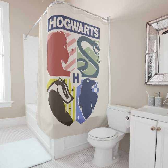 Rideaux De Douche Vintage HOGWARTS™ Stamped Crest (En situation)