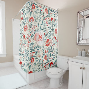 Rideaux De Douche Vintage marguerite rouge motif floral - Botanique