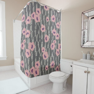 Rideaux De Douche Vintage René Crevel Art Déco français rose floral