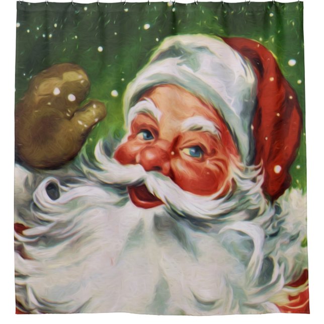Rideaux De Douche Vintage Santa Face 1 (Devant)