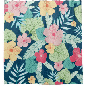 Rideaux De Douche vintage tropical hawaïen sans couture motif 