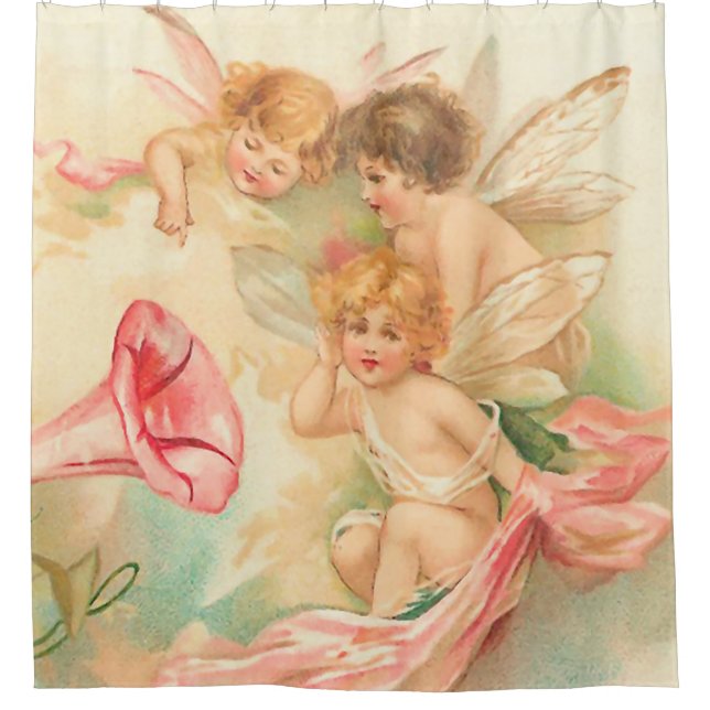 Rideaux De Douche Vintage valentine cupide ange 1 (Devant)