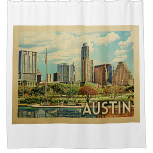 Rideaux De Douche Vintage voyage d'Austin le Texas