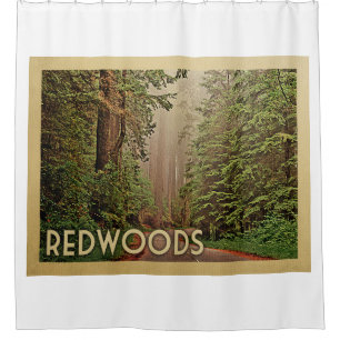 Rideaux De Douche Vintage voyage de Redwoods National Park en Califo