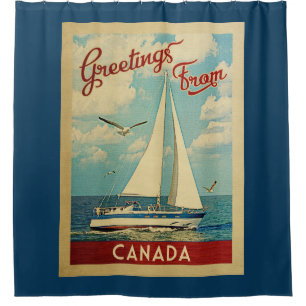 Rideaux De Douche Vintage voyage de voilier du Canada