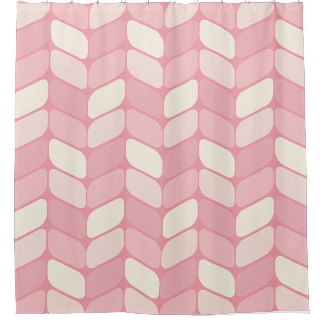 Rideaux De Douche Vintages rectangles diagonales Vanille rose (Devant)