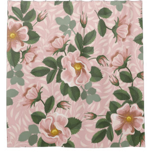 Rideaux De Douche Vintages Roses sauvages : Arrière - plan floral