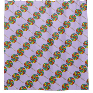 Rideaux De Douche Violet arc-en-ciel Lollipop Candy Sweet Lollies