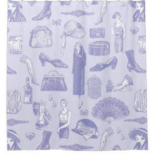 Rideaux De Douche violet art déco années 1920 flapper glamor feminin