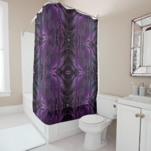 Rideaux De Douche Violet foncé violet pourpre Abstraite plumes textu