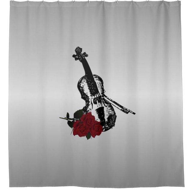 Rideaux De Douche Violon et argent Rose (Devant)