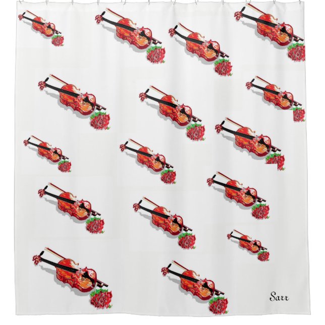 Rideaux de douche Violon & Rose (Devant)