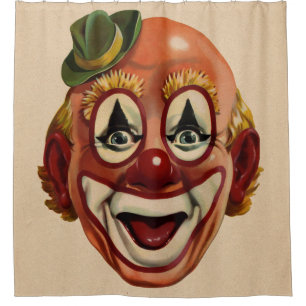 Rideaux De Douche Visage de clown Vintage Déplaisant