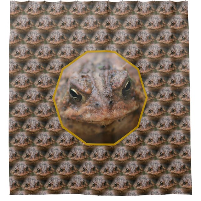 Rideaux De Douche Visage de grenouille crapaud motif nature  (Devant)