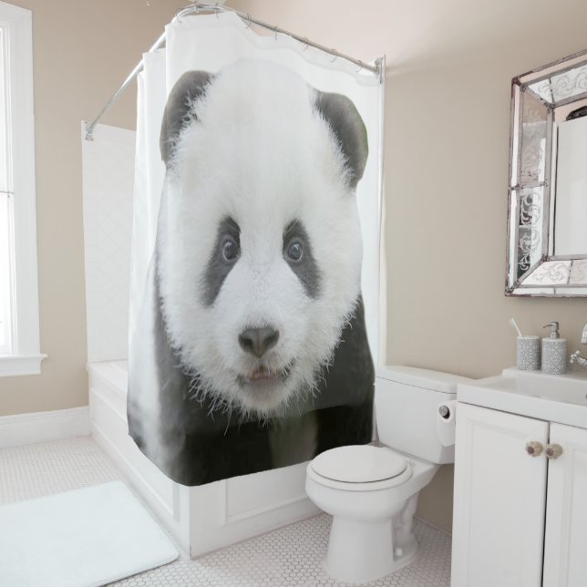 Rideaux De Douche Visage de panda (En situation)