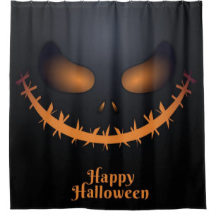Rideaux De Douche Visage heureux de corneille d'alerte de Halloween