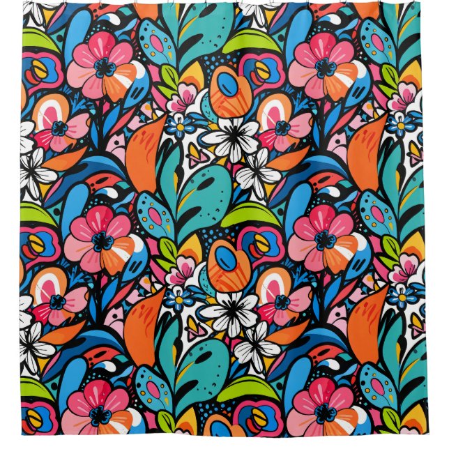 Rideaux De Douche Vivid Floral Garden Bliss (Devant)