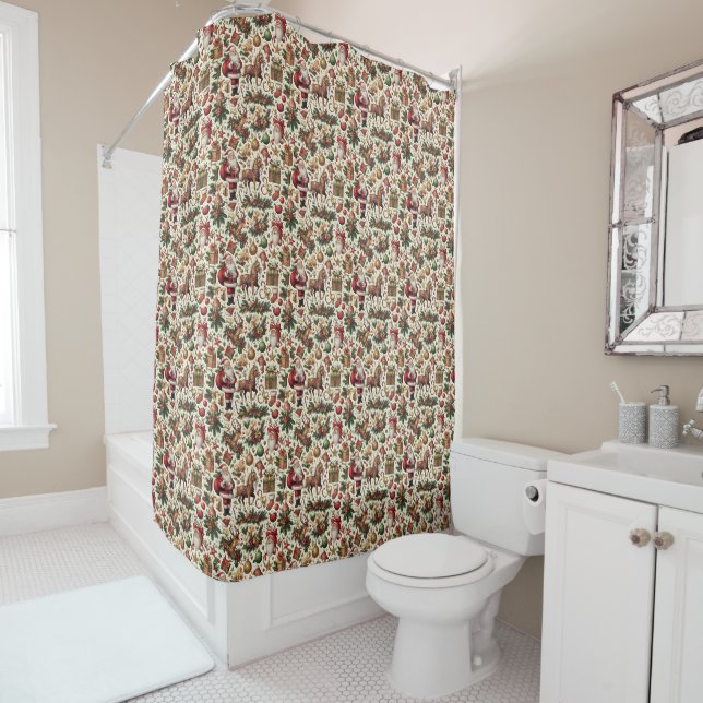 Rideaux De Douche Voici venir le Père Noël  (En situation)