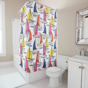 Rideaux De Douche Voilier Nautique Motif été