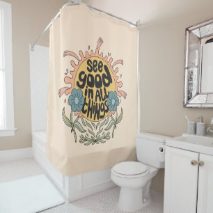 Rideaux De Douche Voir le bon dans toutes les choses Hippie Graphic