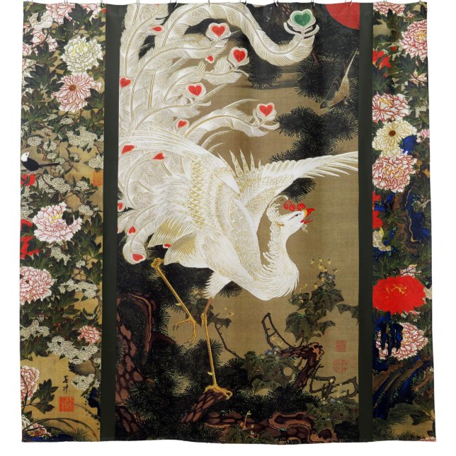 Rideaux De Douche VOL AMOUR PHOENIX, Plumes, Coeurs Saint-Valentin (Devant)