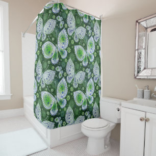 Rideaux De Douche Voler vers l'extérieur Papillon Paisley Imprimer v