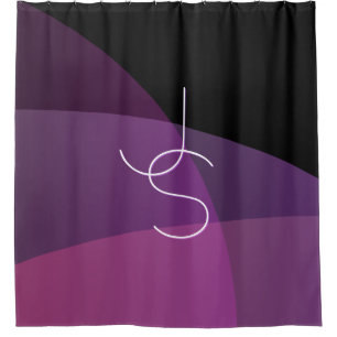 Rideaux De Douche Vos initiales de chevauchement   Moderne violet et